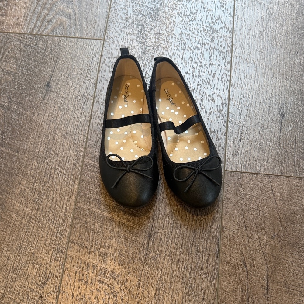 Cat & Jack Black Dress Shoes with Bow